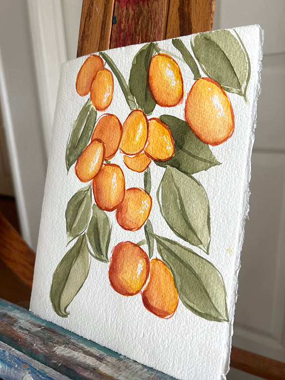 Kumquats Original Watercolor Painting 5x7"
