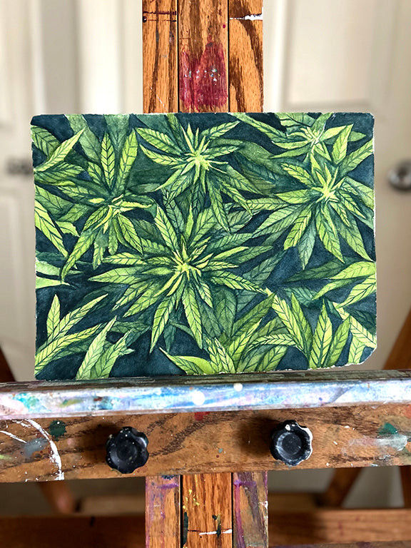 Greenest Gardens - Original Watercolor Painting 9x12"