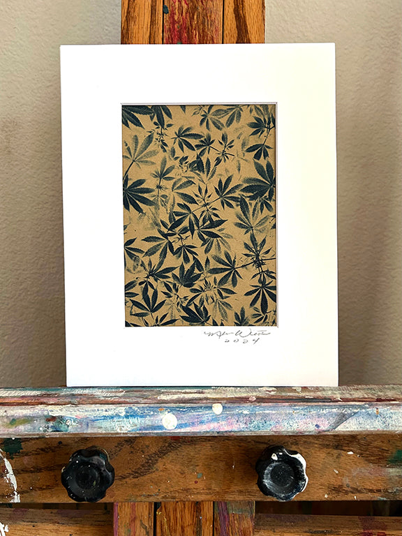 Cannabis Field Handmade Cyanotype on Kraft Paper 2 - 8x10"