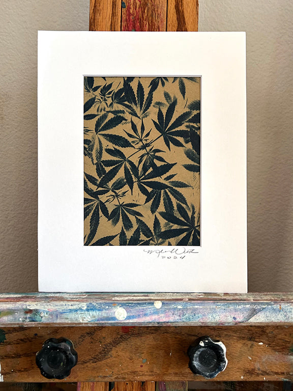 Cannabis Field Handmade Cyanotype on Kraft Paper 4 - 8x10"