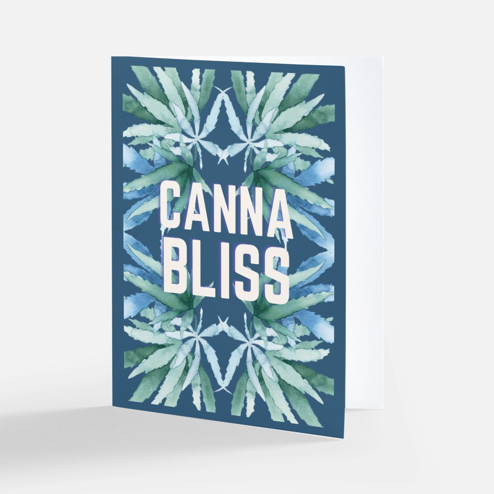 Notecard, blank inside - Cannabliss in Teal