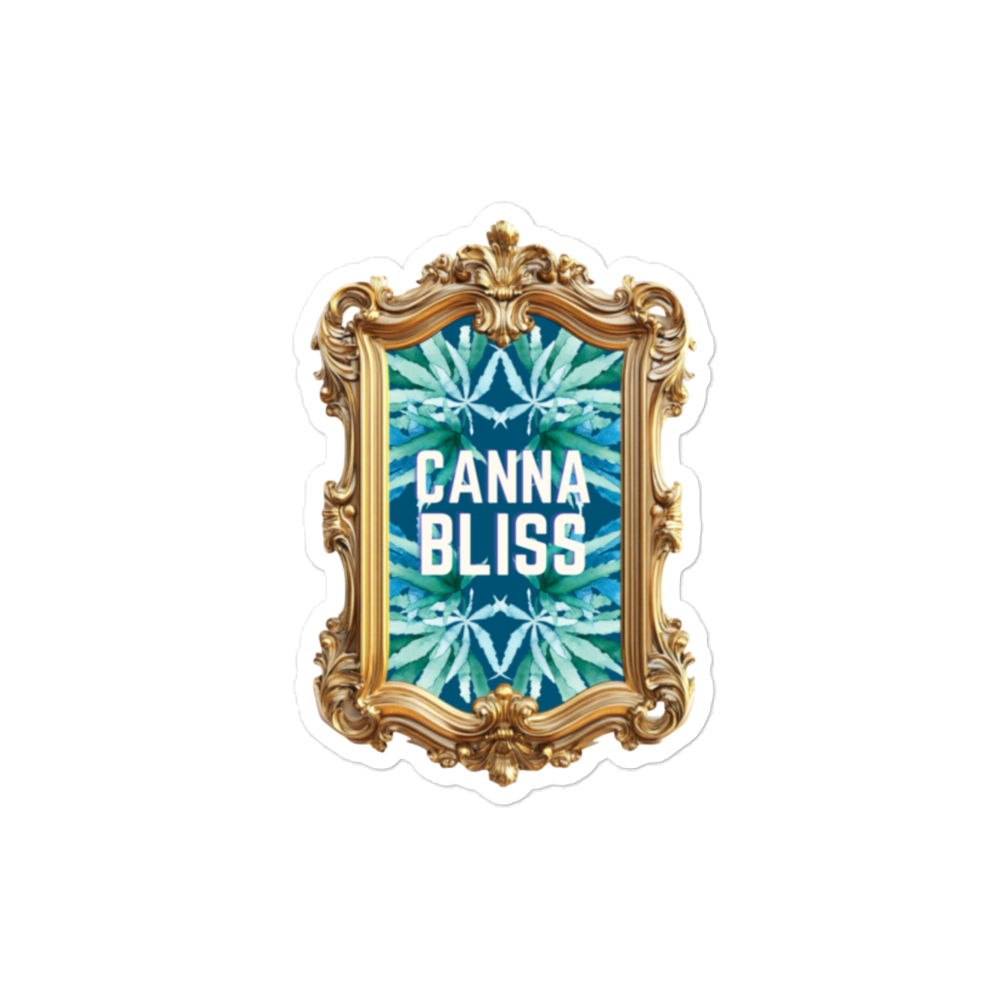 Cannabliss Teal Vinyl Sticker