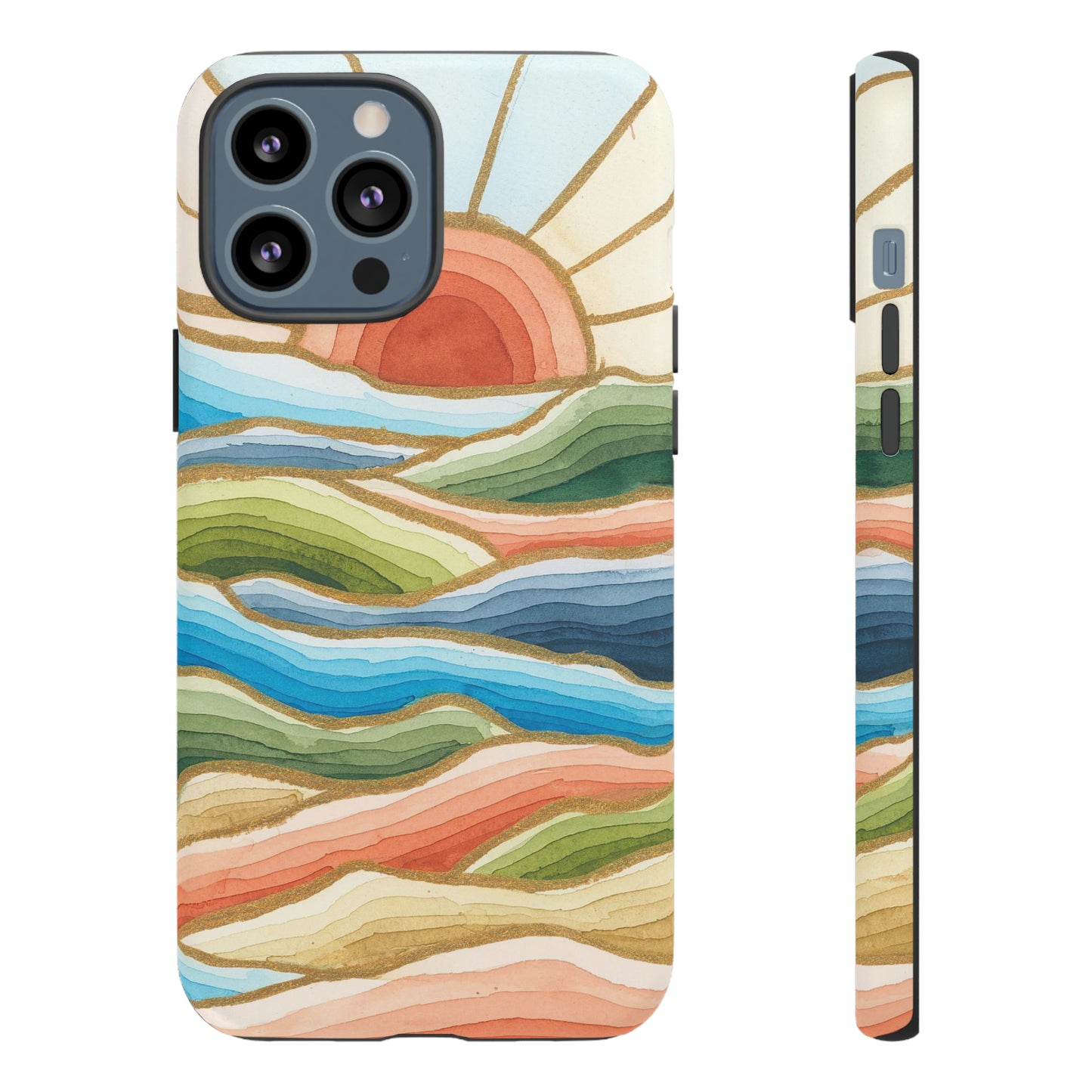 Tough Cell Phone Cases - Red Twilight Landscape