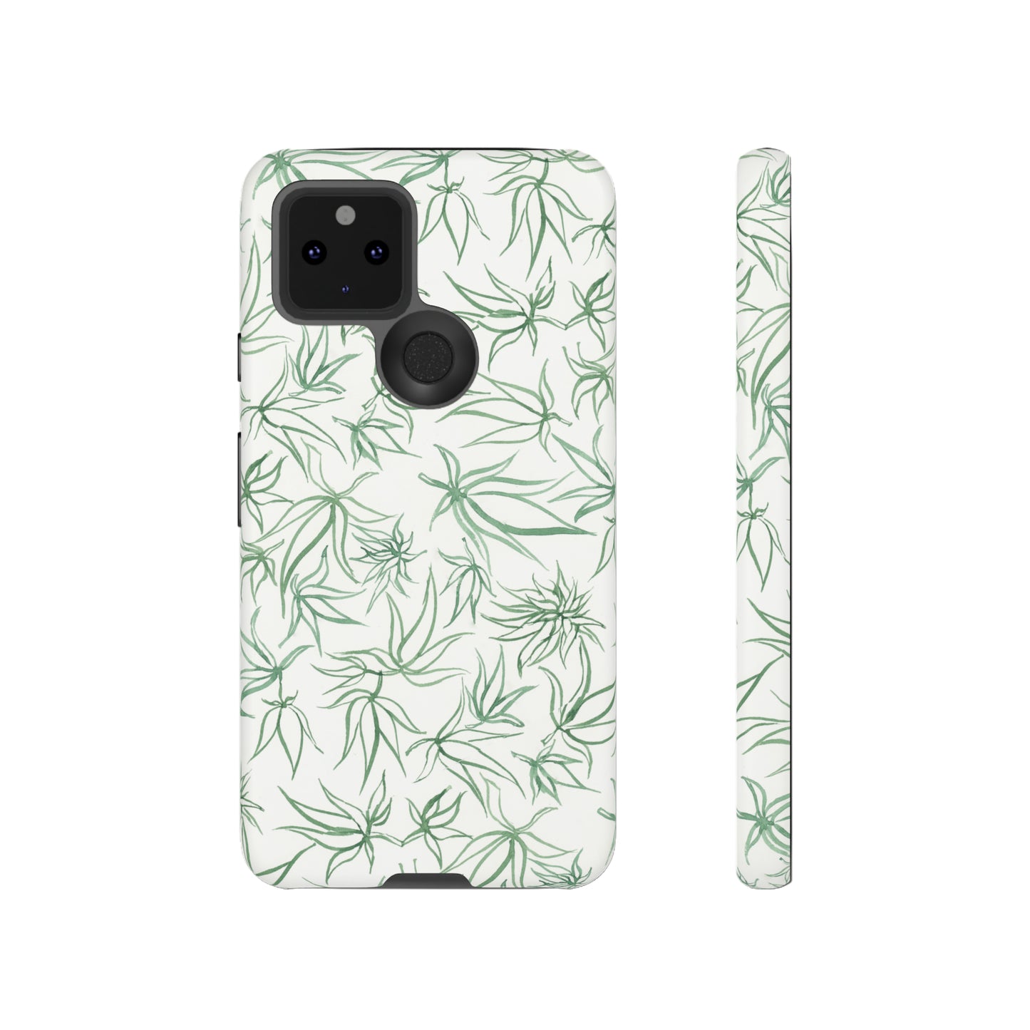 Tough Cell Phone Cases - Cannabis Sketches in Green