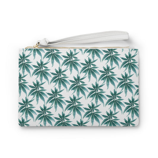 Vegan Leather Clutch Bag - Teal Dreamleaf