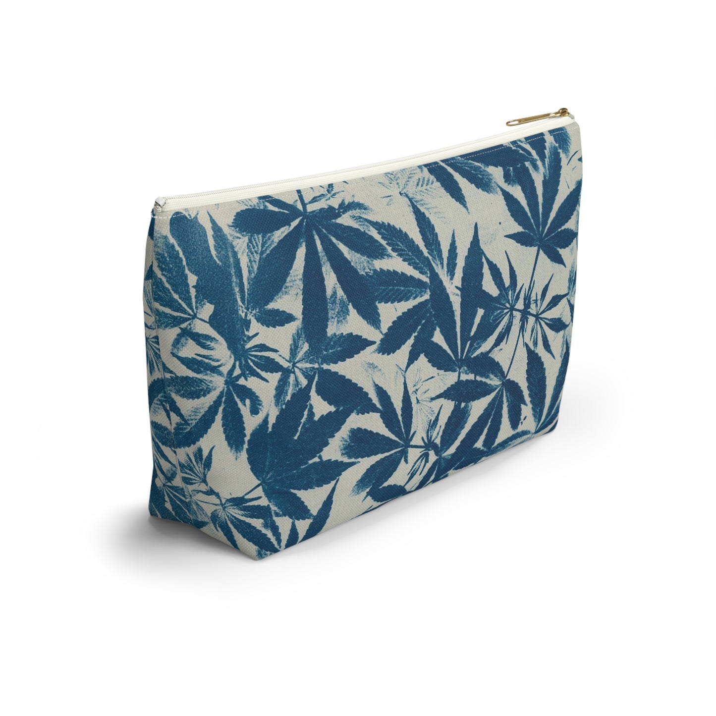 Roomy Accessory Pouch - Cyanotype on Ivory Print