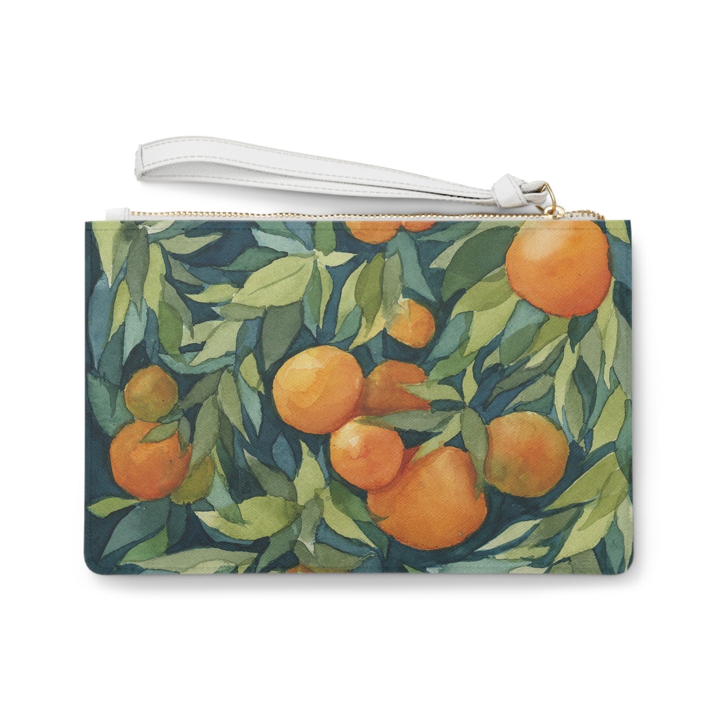 Vegan Leather Clutch Bag - Orange Grove