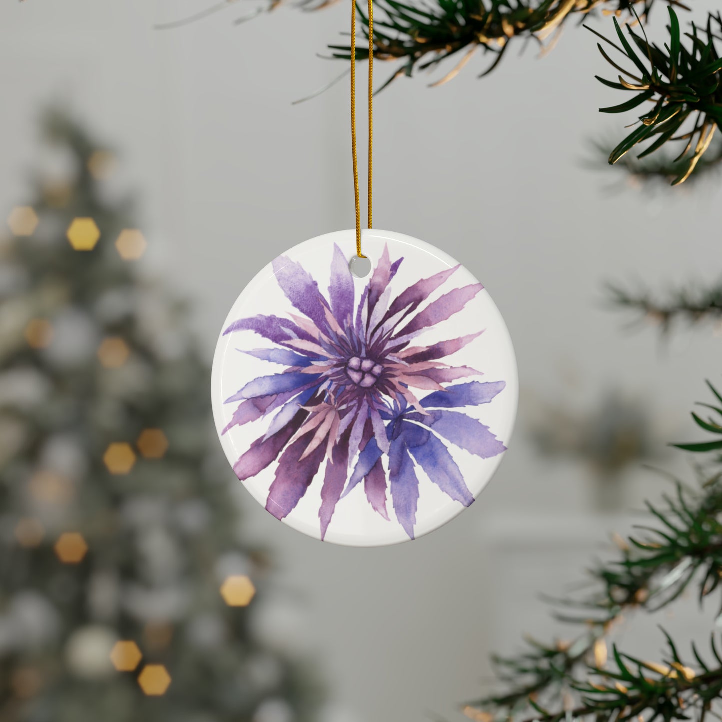 Ceramic Holiday Ornaments - Purple Passion