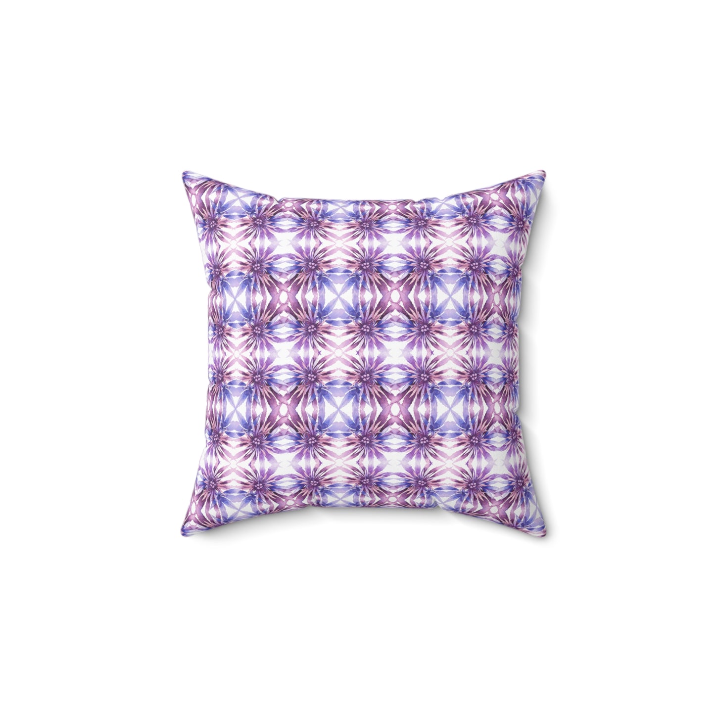 Faux Suede Square Pillow - Purple Cannabis Blossoms