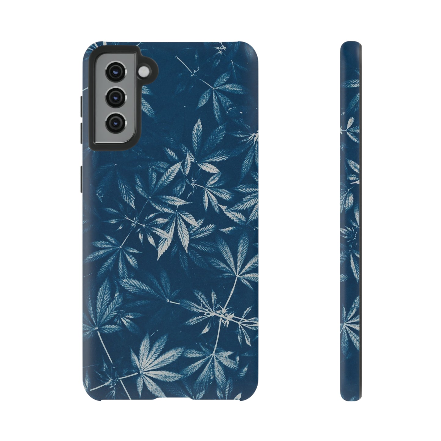 Tough Cell Phone Cases - Cannabis Field Cyanotype Print