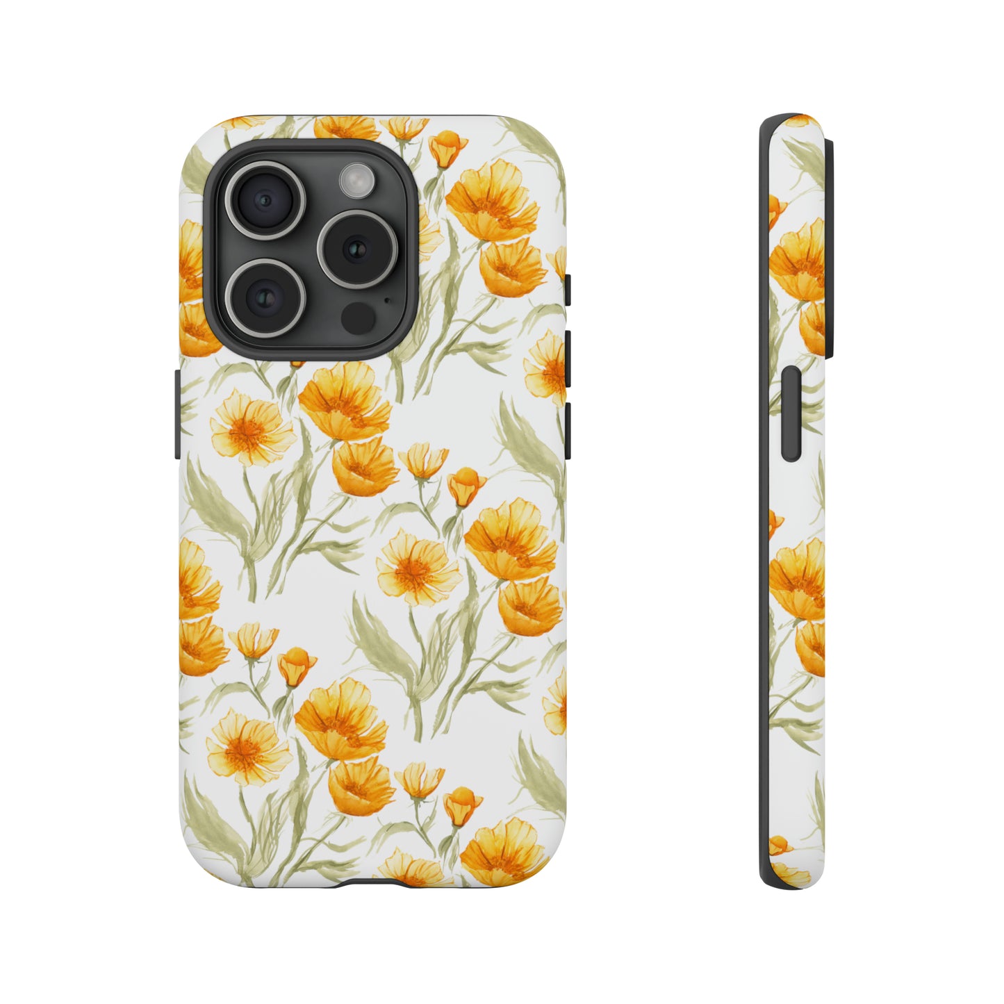 Tough Cell Phone Cases - Golden Poppies Print