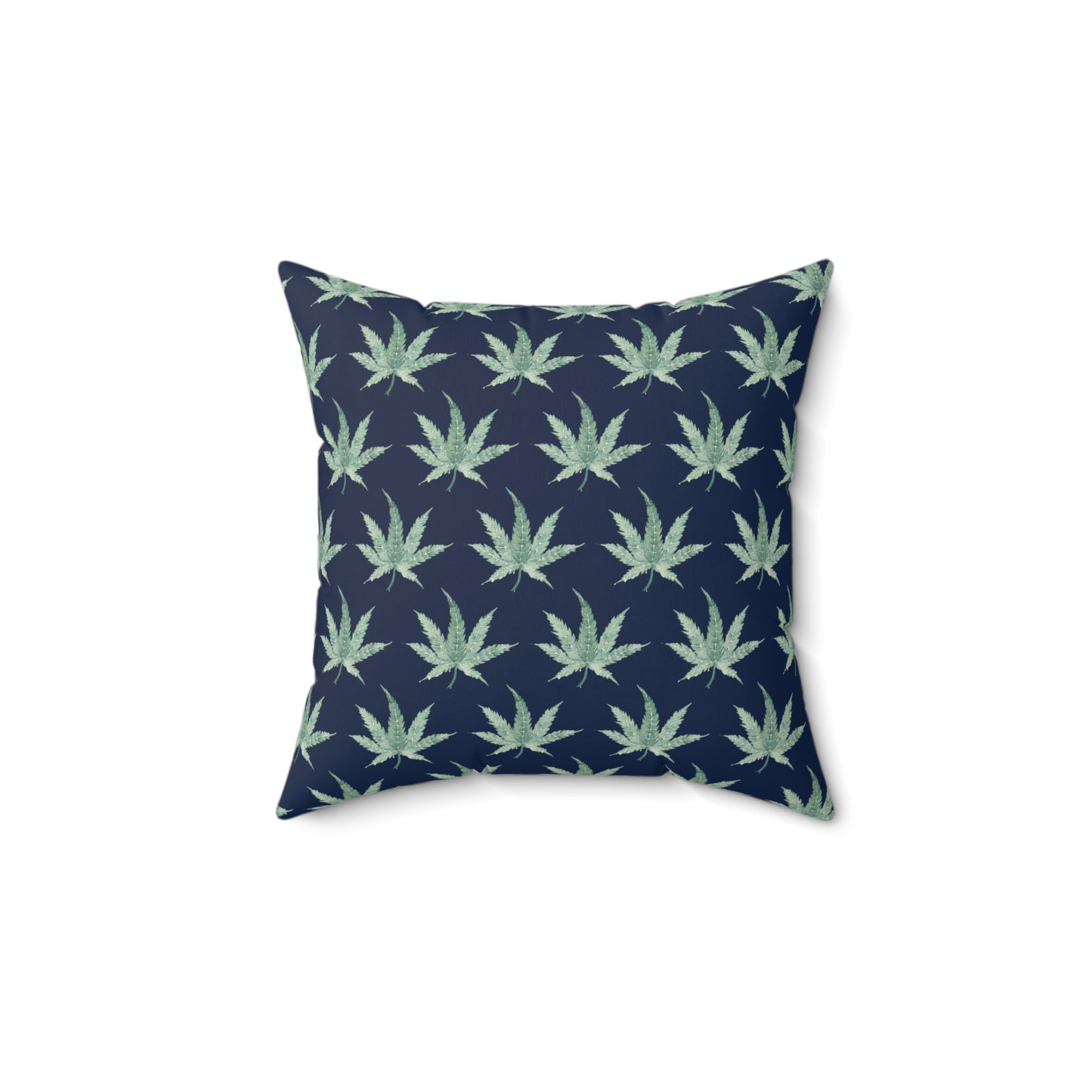 Faux Suede Square Pillow - Aquamarine Dream, Navy Background