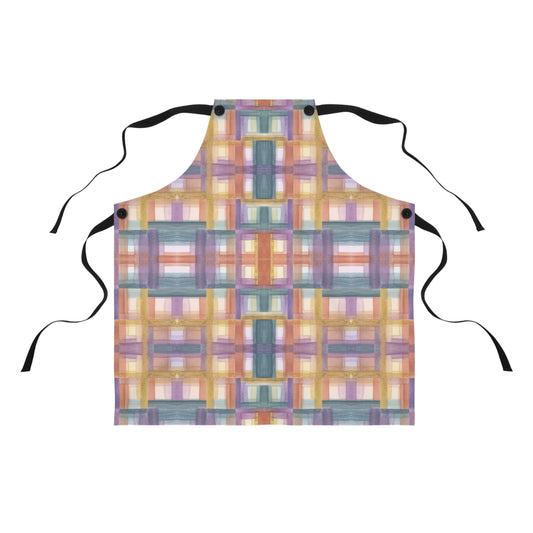 Apron - Painterly Plaid, Warm Colors