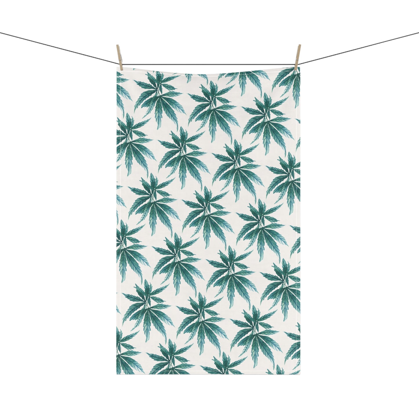 100% Cotton Twill Kitchen Towel - Teal Dreamleaf