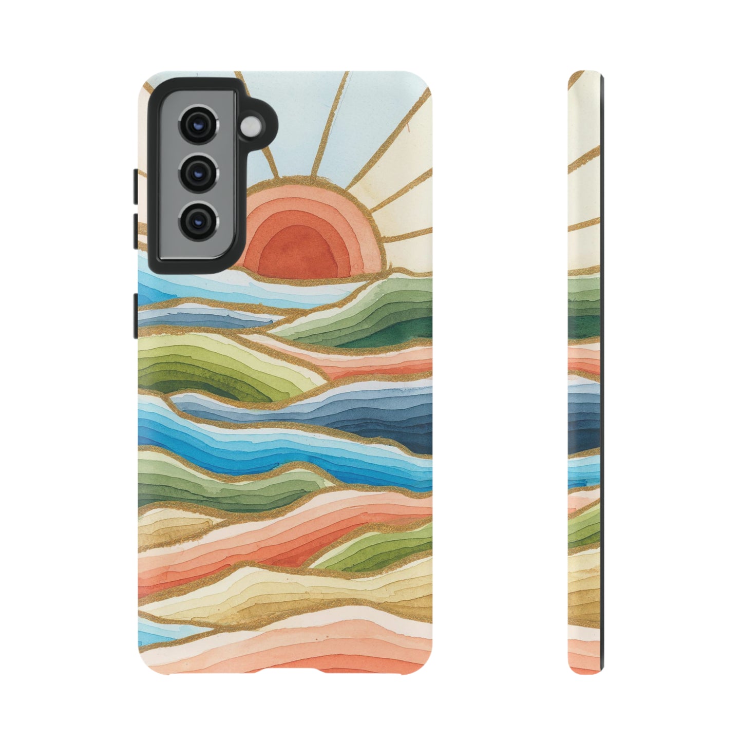 Tough Cell Phone Cases - Red Twilight Landscape