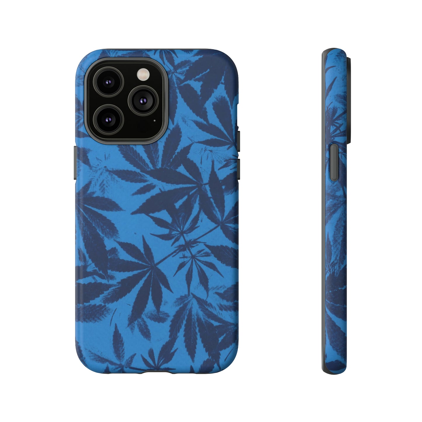 Tough Cell Phone Cases - Cyanotype on Bright Blue Print