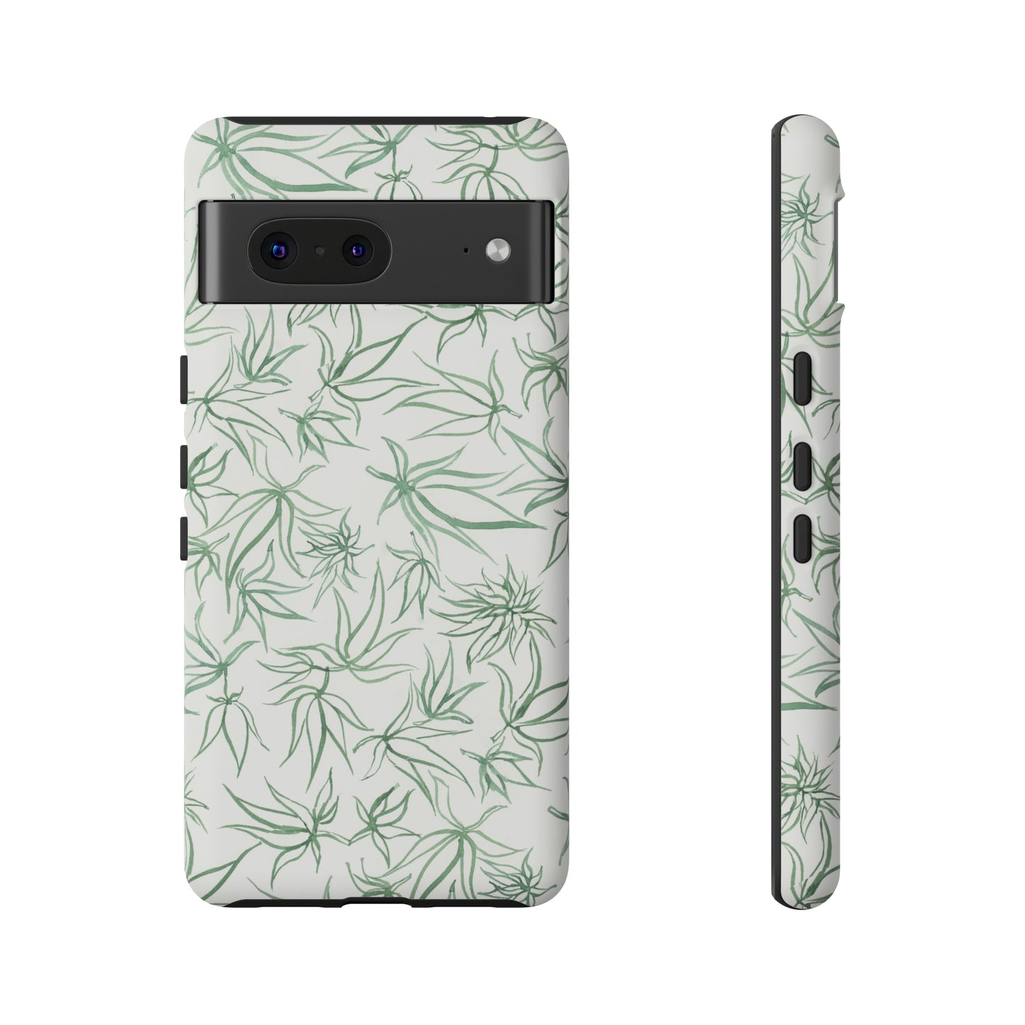 Tough Cell Phone Cases - Cannabis Sketches in Green