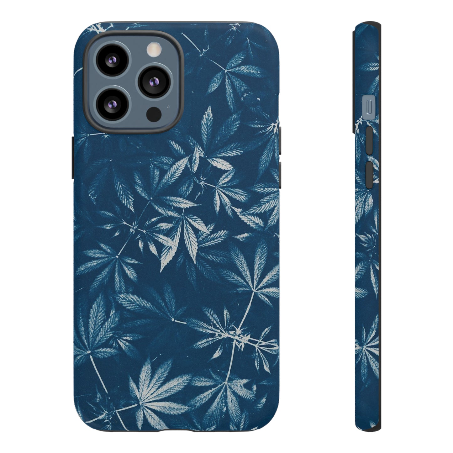 Tough Cell Phone Cases - Cannabis Field Cyanotype Print