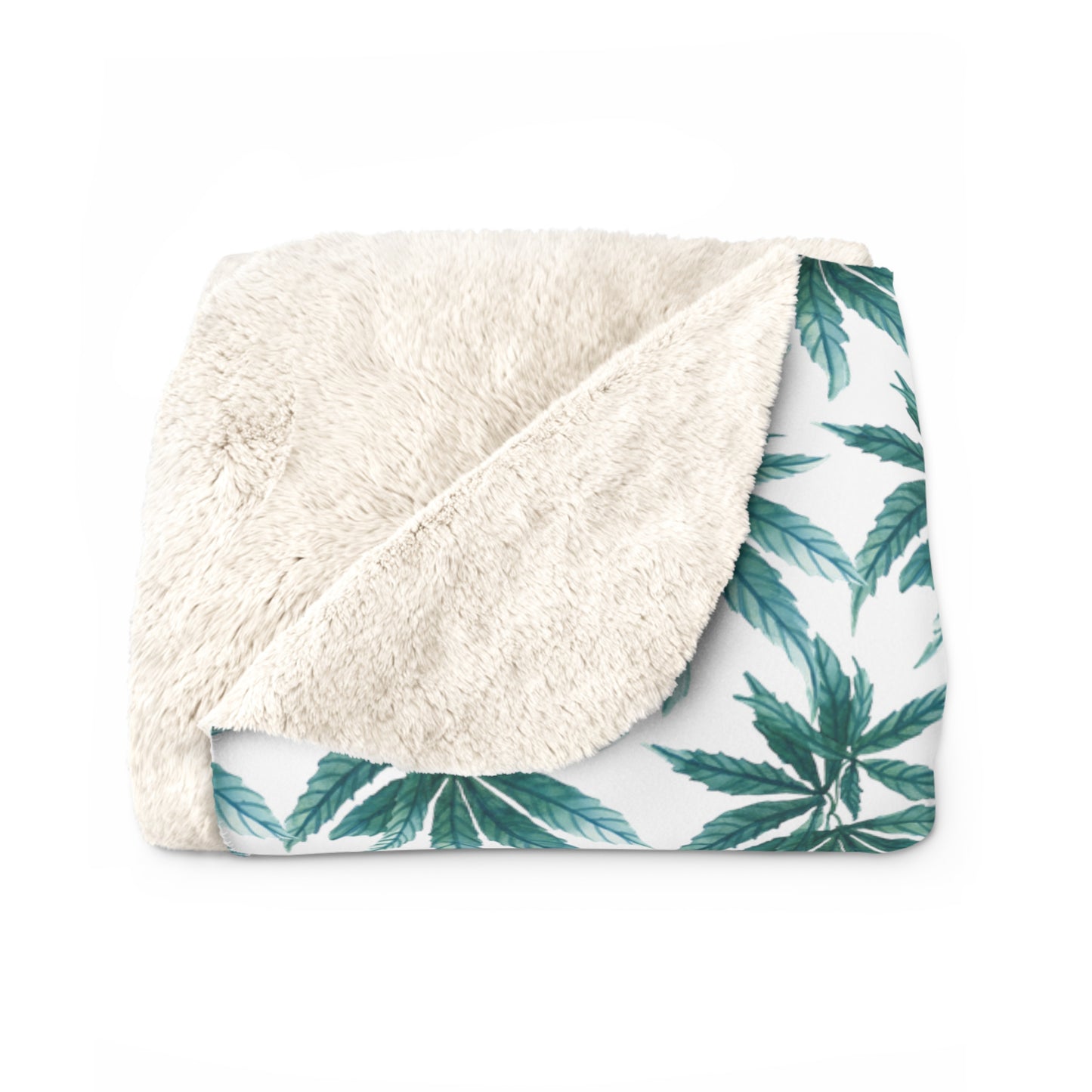 Sherpa Fleece Blanket - Teal Dreamleaf