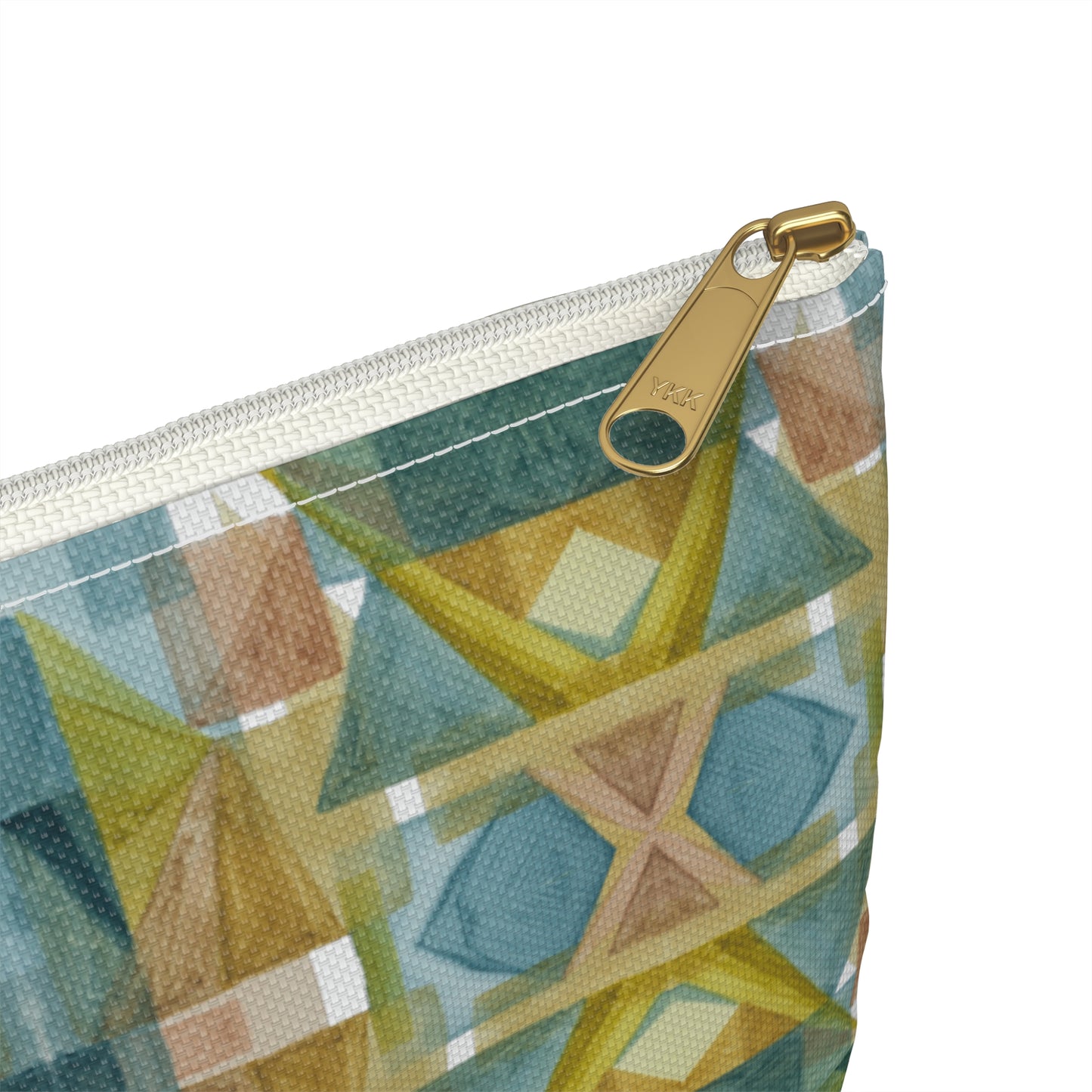 Flat Accessory Pouch - Painterly Plaid, Cool Colors