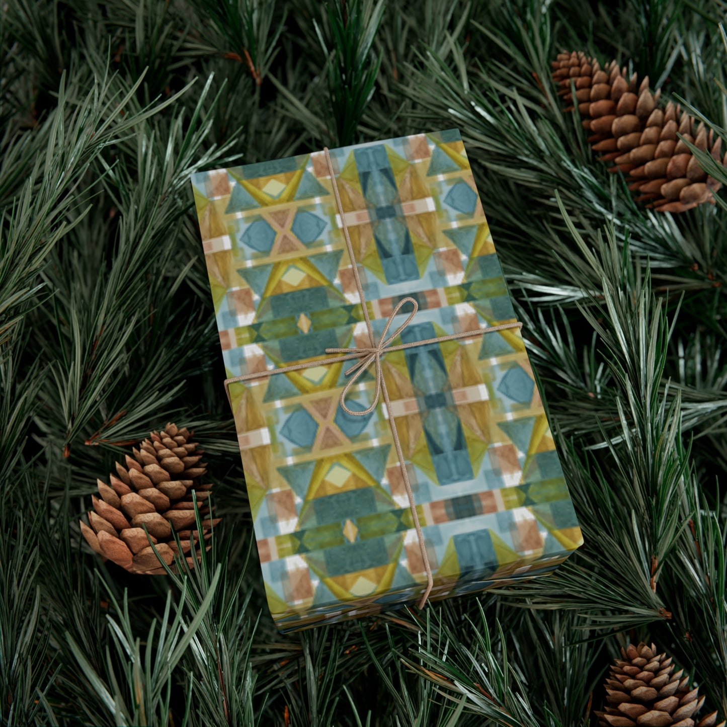 Gift Wrap Papers - Painterly Plaid, Cool Colors Wrapping Paper