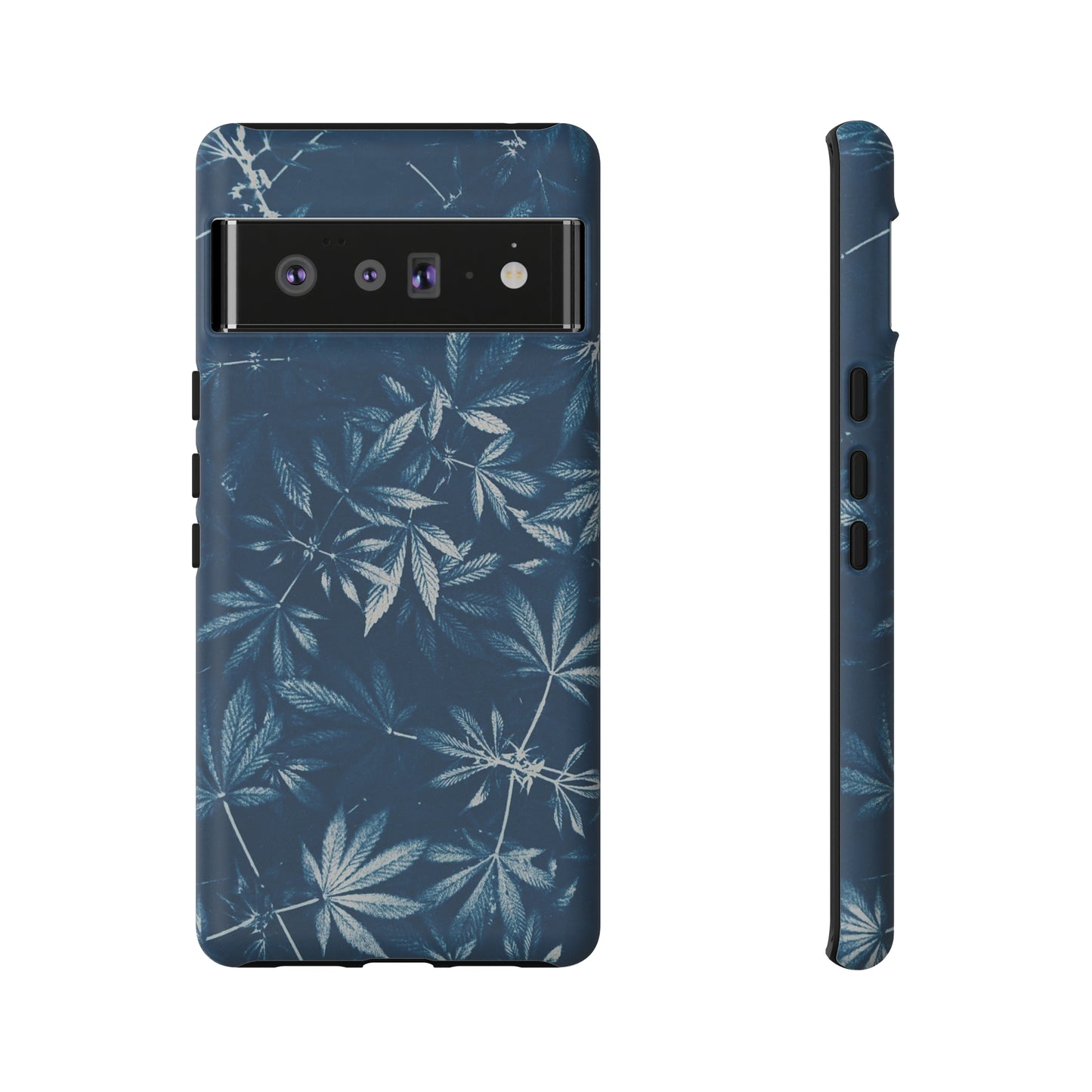 Tough Cell Phone Cases - Cannabis Field Cyanotype Print