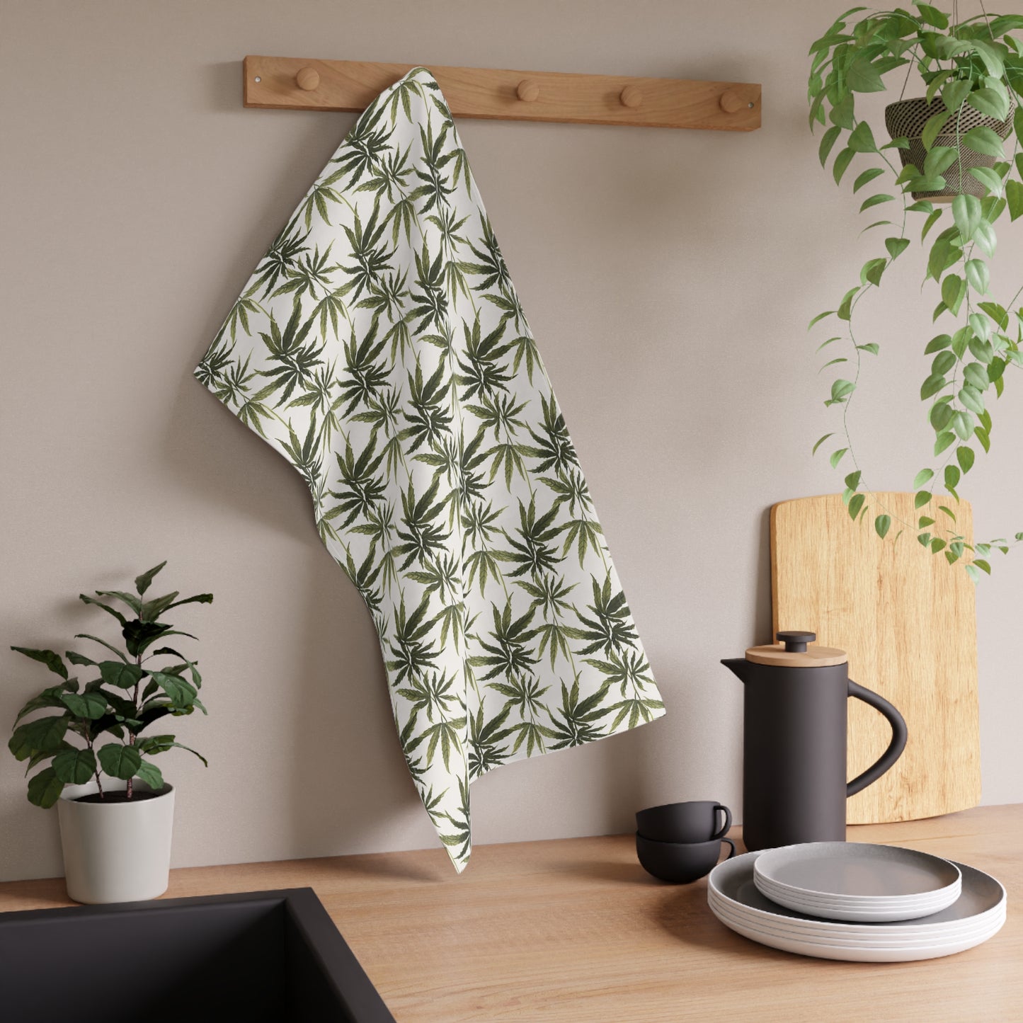 100% Cotton Twill Kitchen Towel - Herbal Canopy