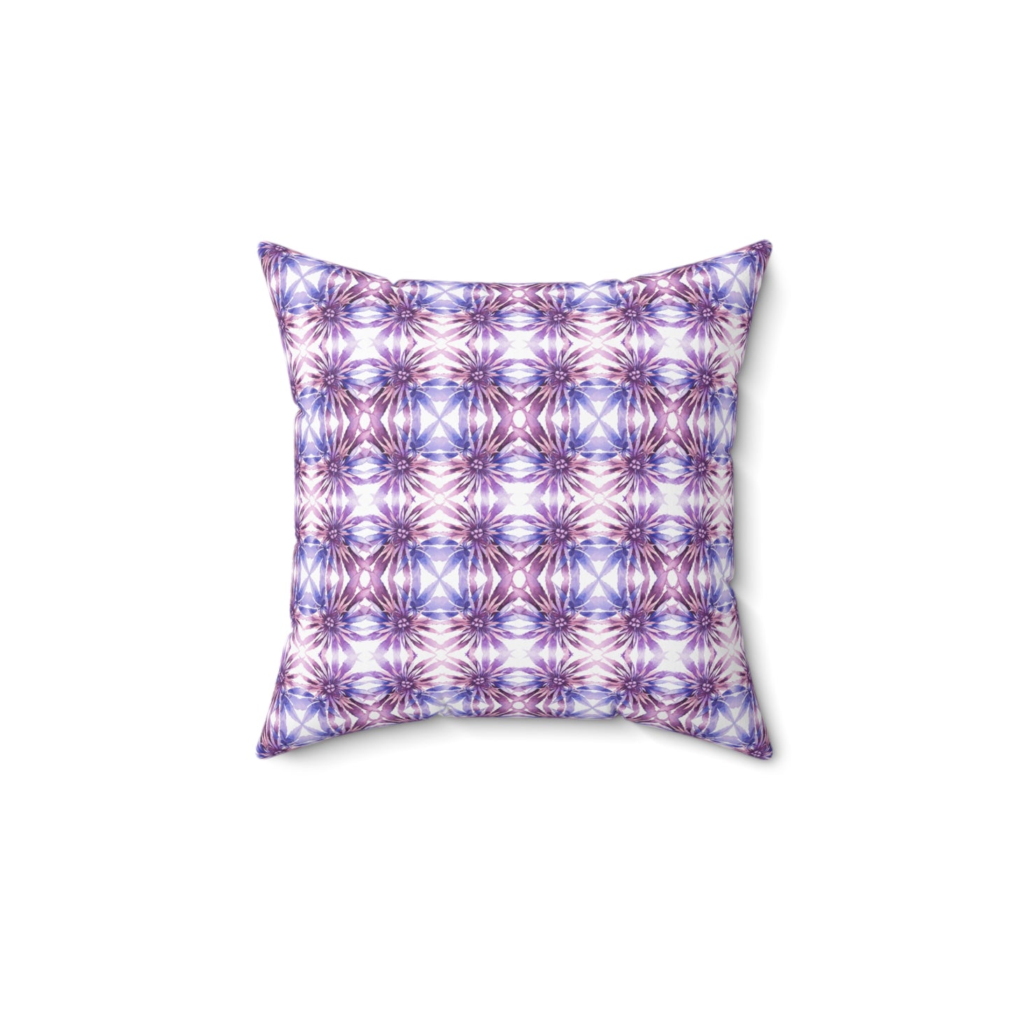 Faux Suede Square Pillow - Purple Cannabis Blossoms