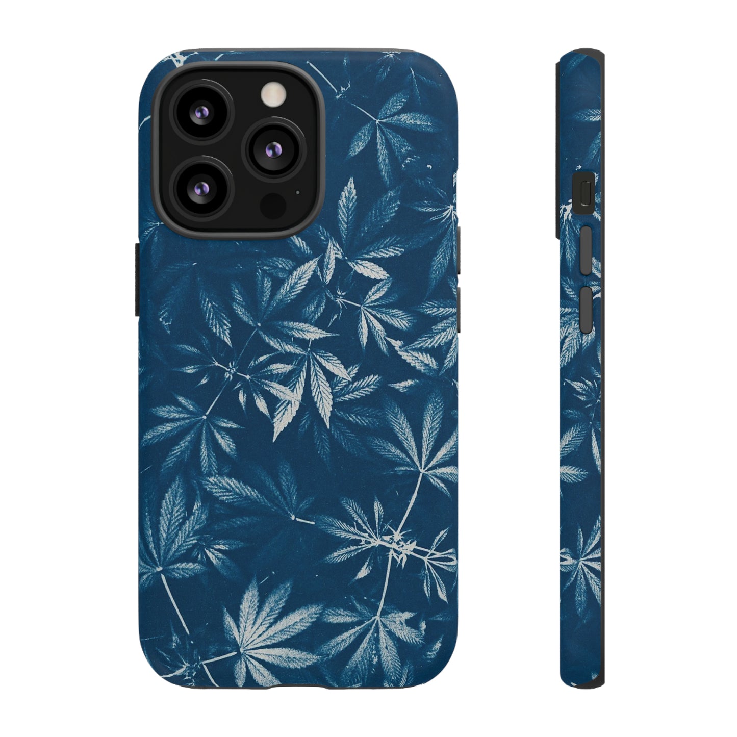 Tough Cell Phone Cases - Cannabis Field Cyanotype Print