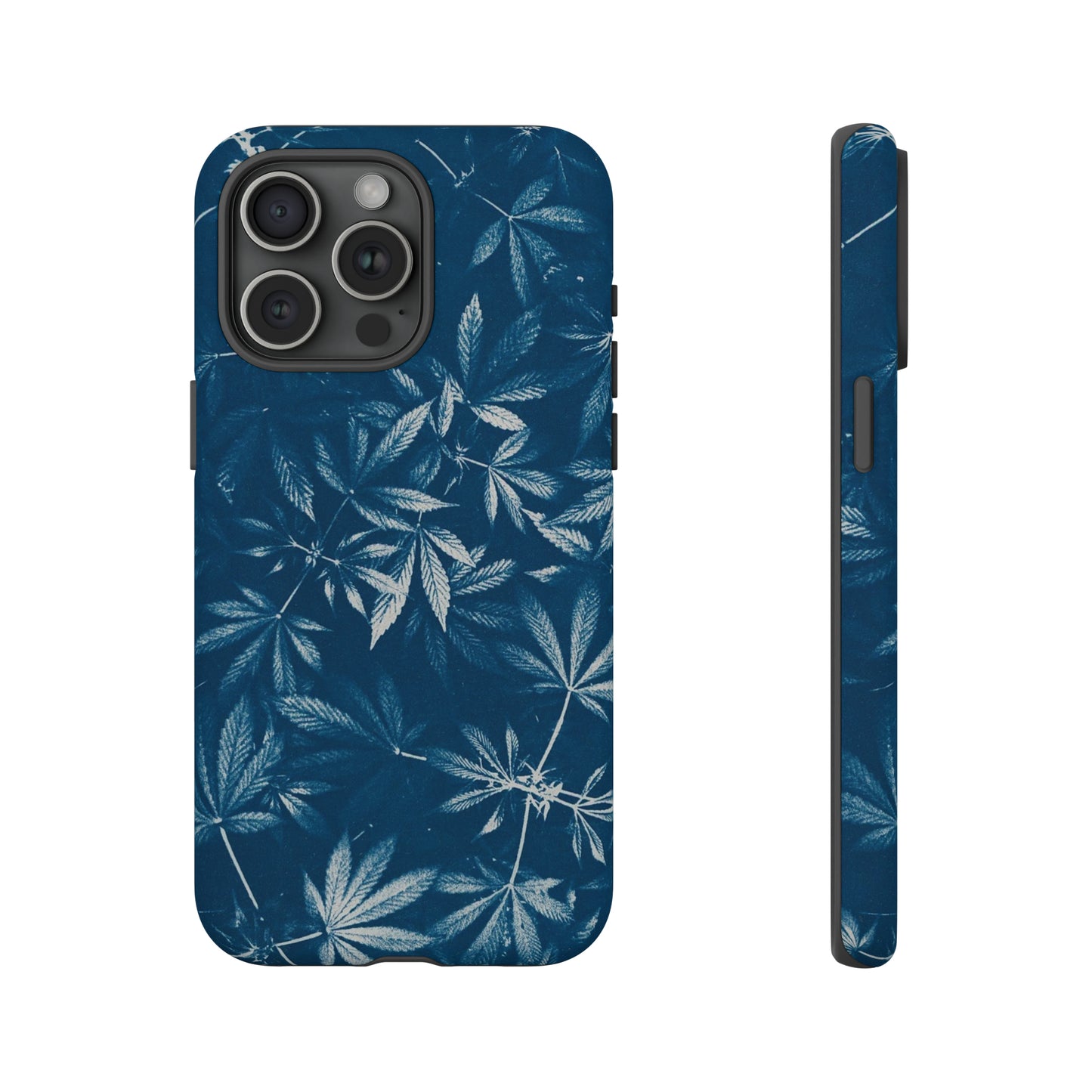 Tough Cell Phone Cases - Cannabis Field Cyanotype Print