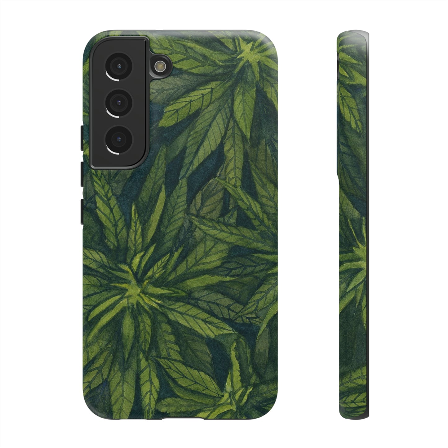 Tough Cell Phone Cases - Watercolor Cannabis Field