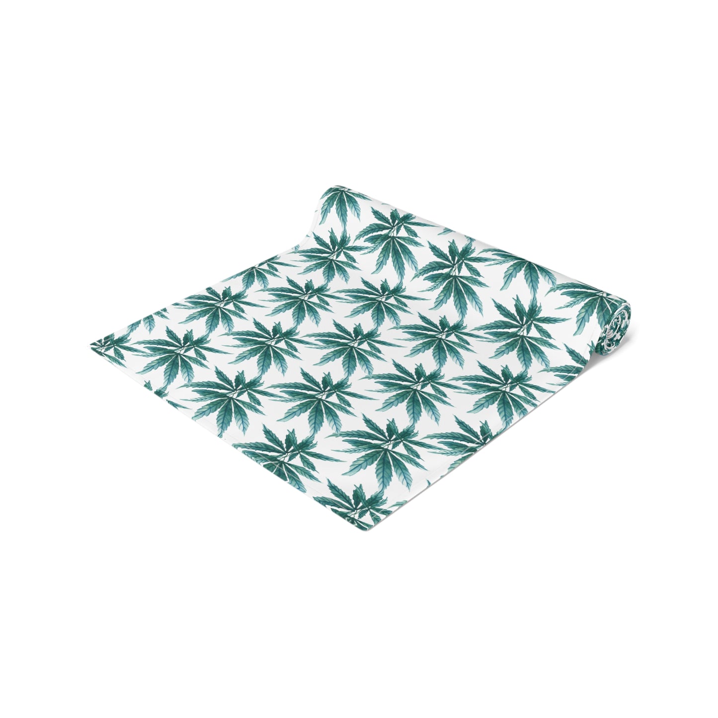 Table Runner 100% Cotton - Teal Dreamleaf