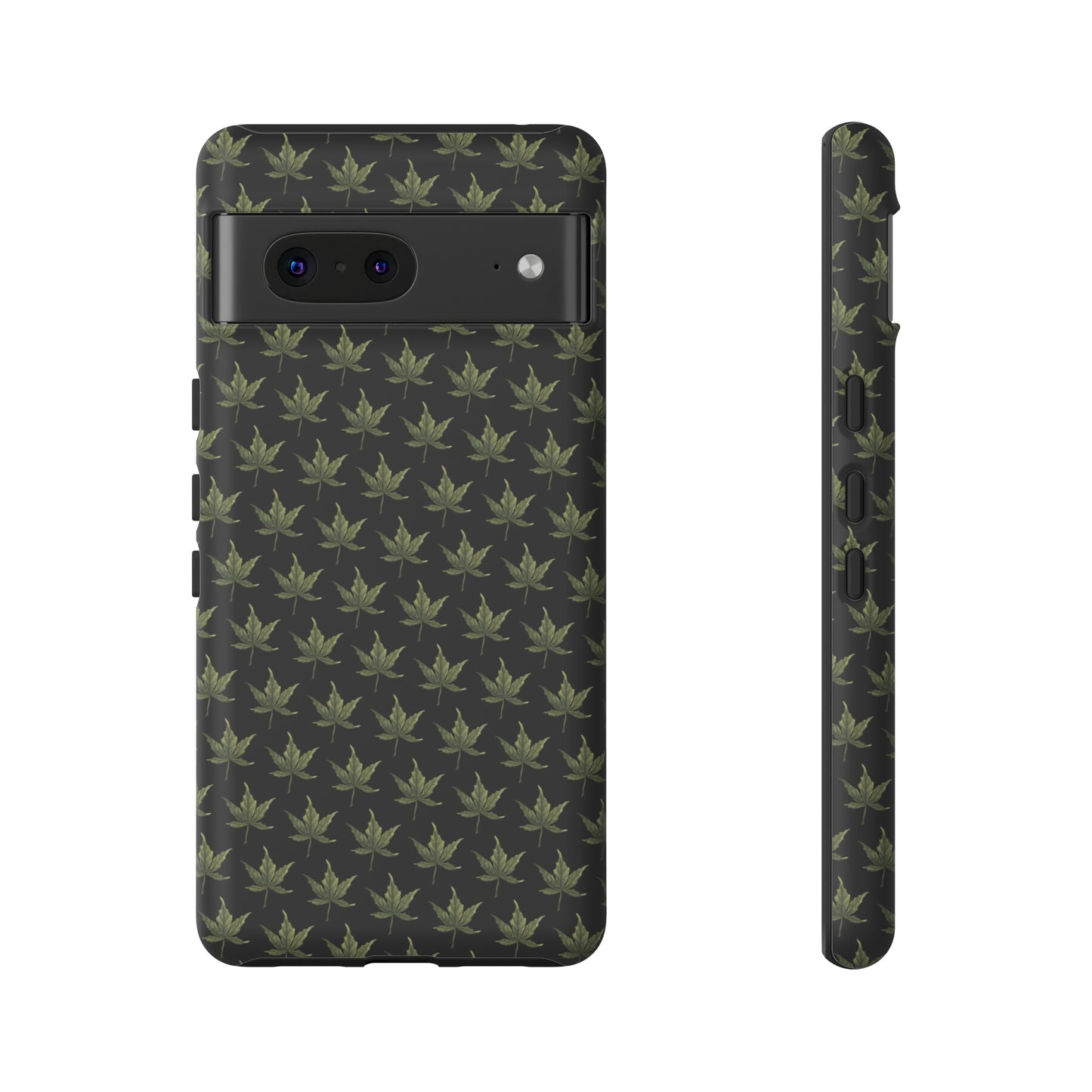 Tough Cell Phone Cases - Mini Cannabis Leaf on Black