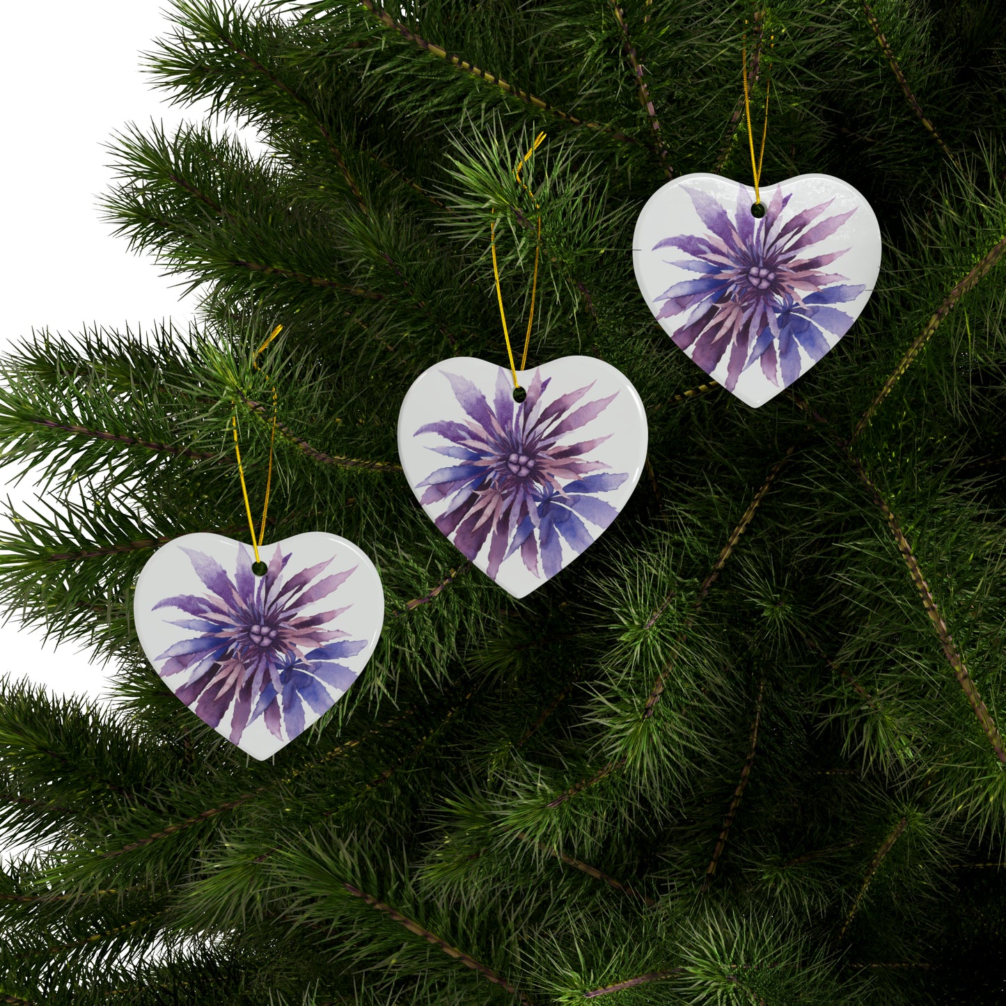 Ceramic Holiday Ornaments - Purple Passion