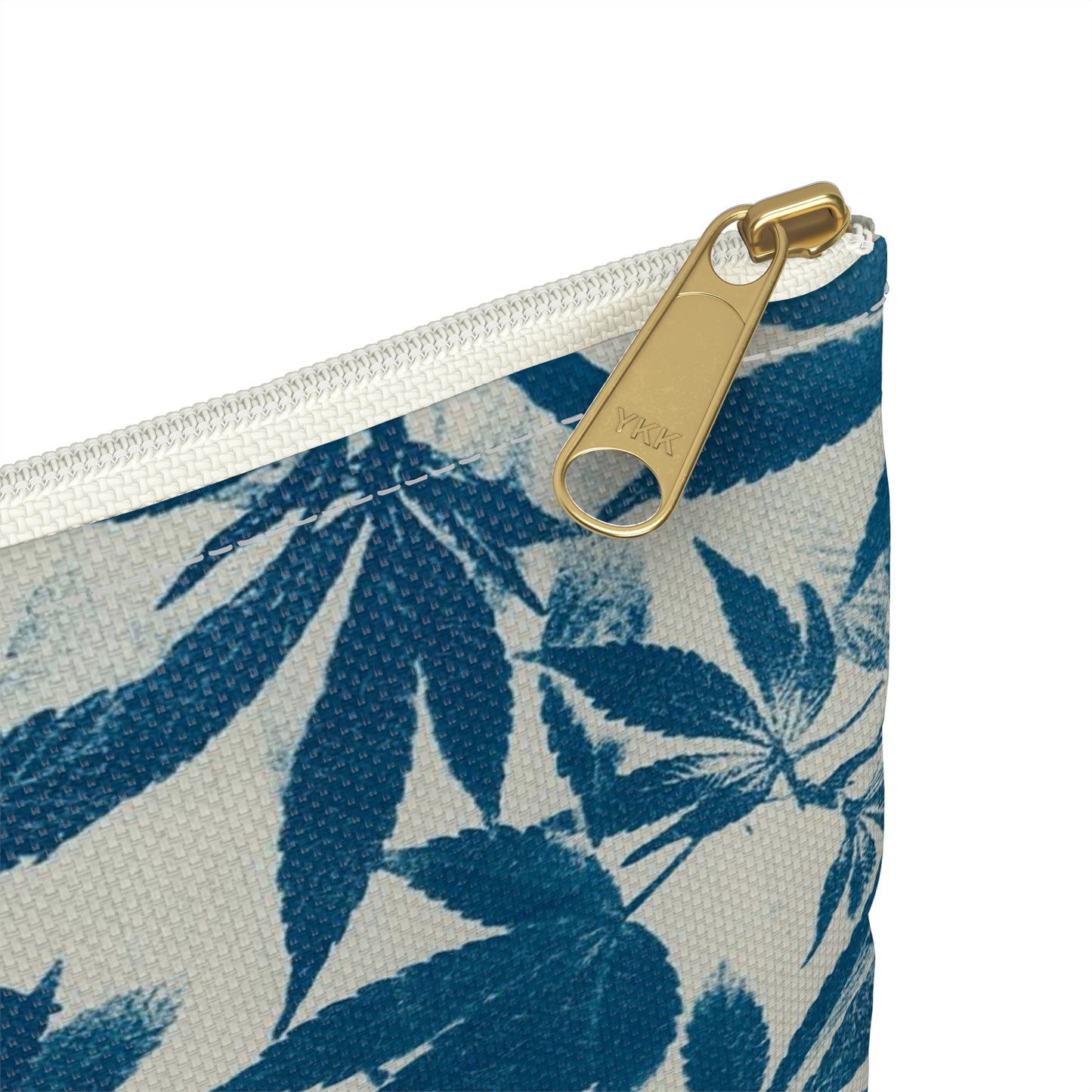 Flat Accessory Pouch - Cannabis Field Cyanotype on Ivory Print