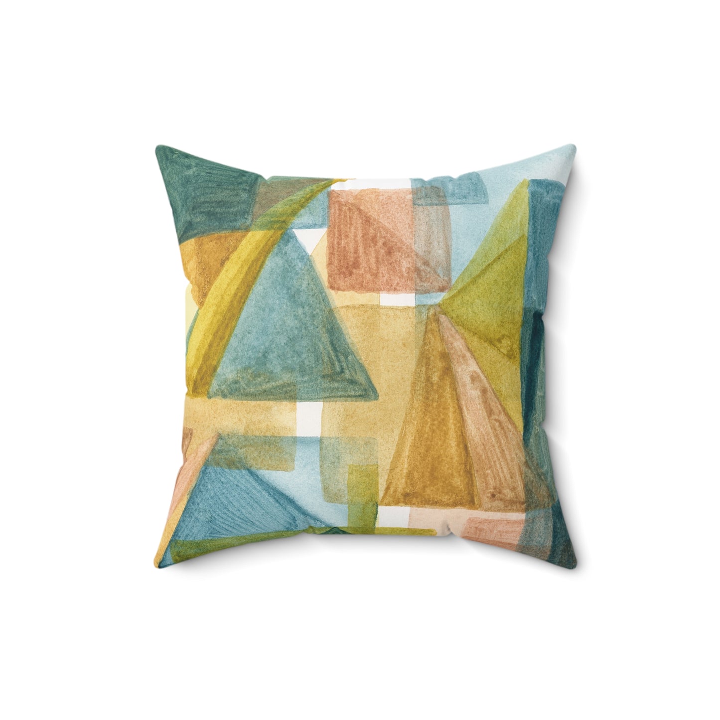 Faux Suede Square Pillow - Textural Abstract Shapes