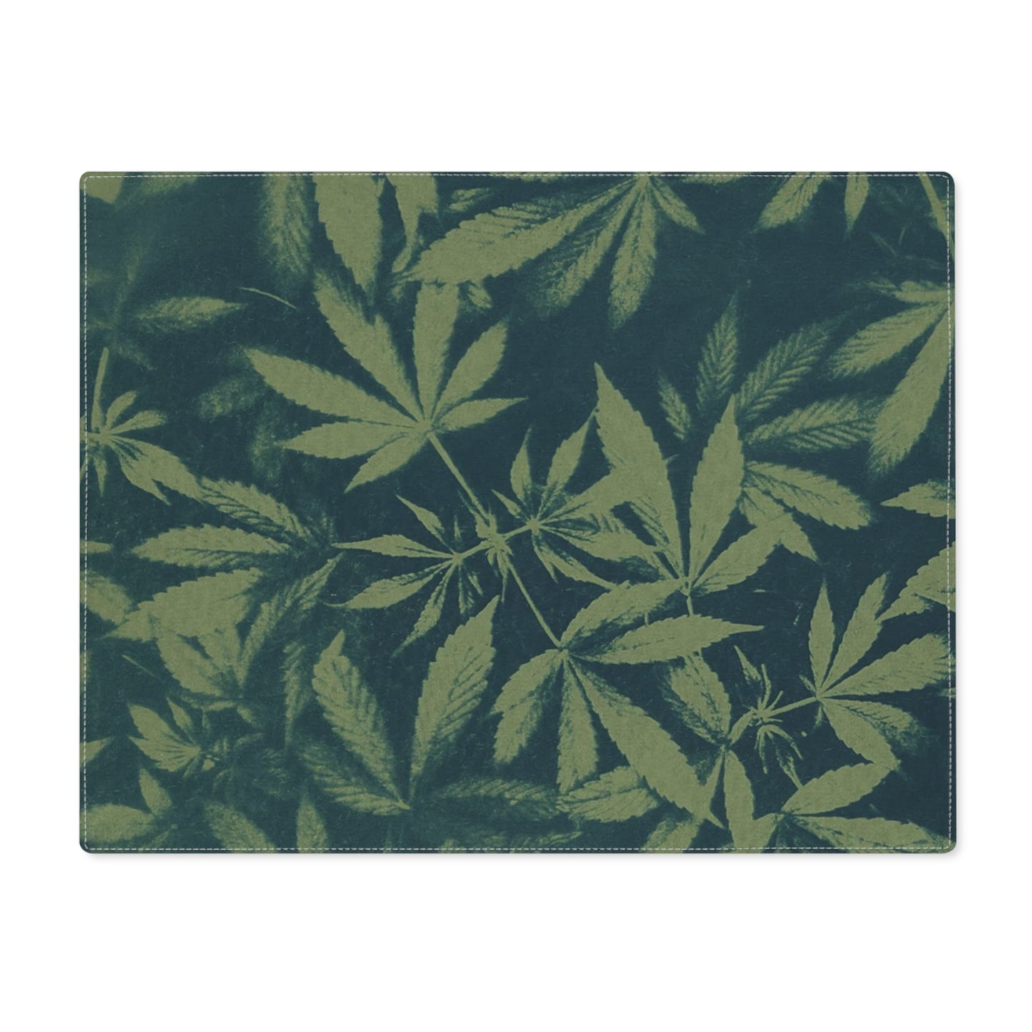 100% Cotton Placemat, 1pc - Cyanotype on Green