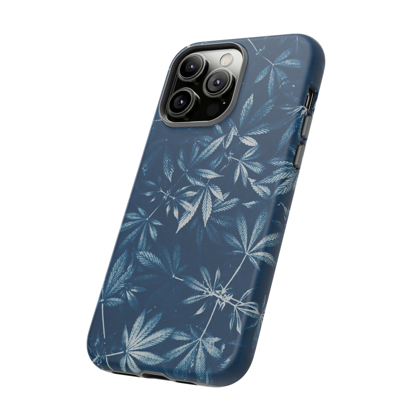 Tough Cell Phone Cases - Cannabis Field Cyanotype Print