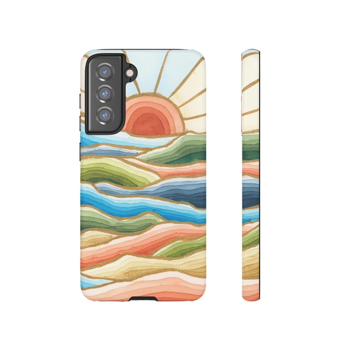 Tough Cell Phone Cases - Red Twilight Landscape