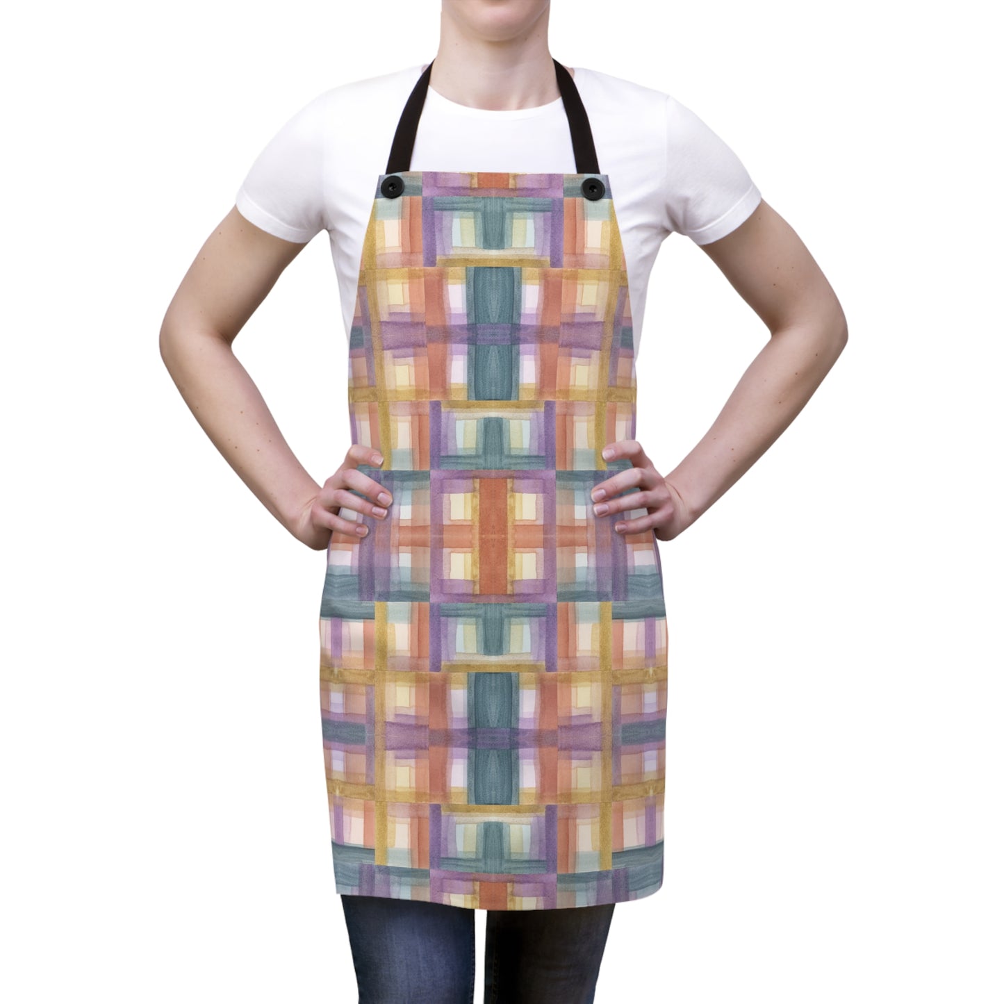 Apron - Painterly Plaid, Warm Colors