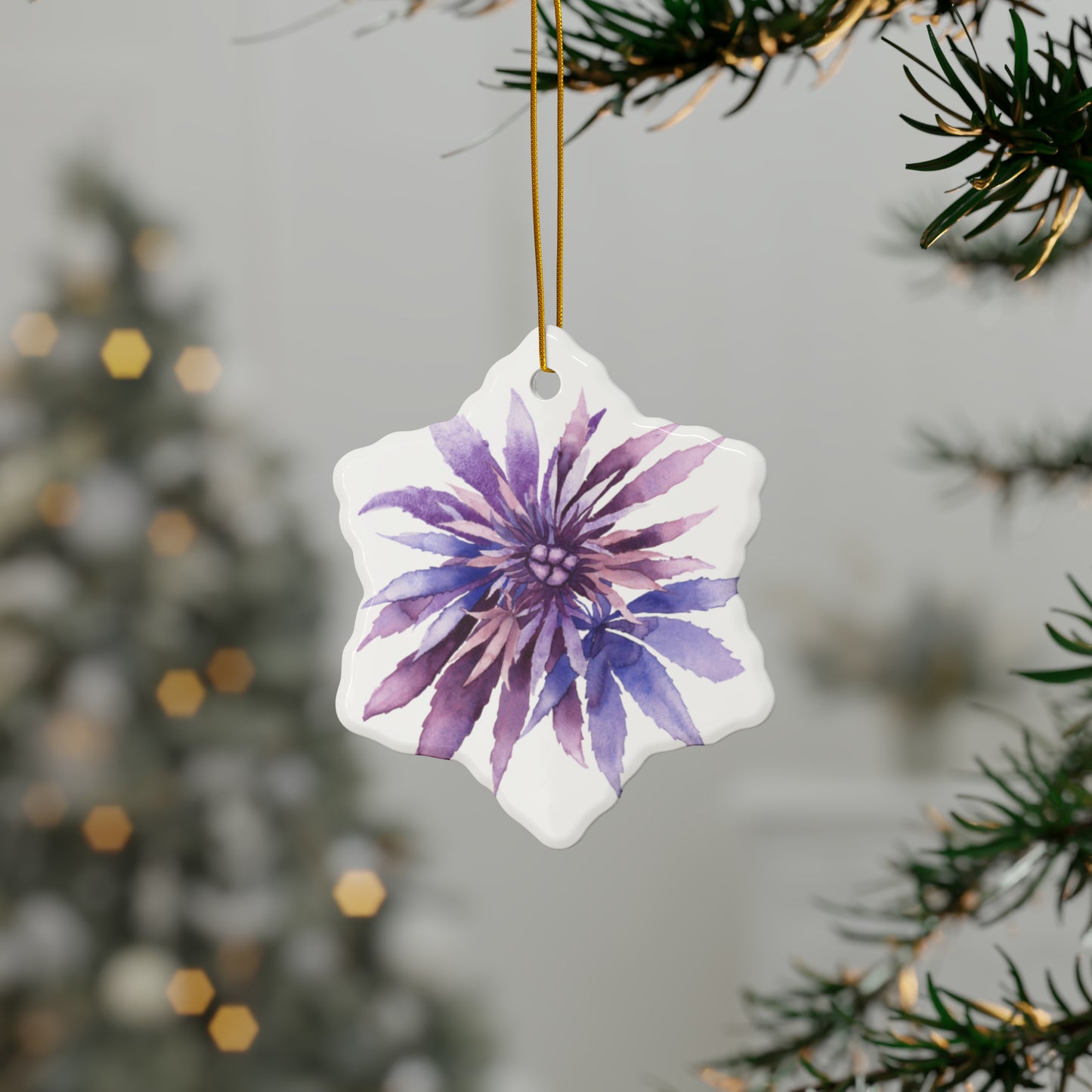 Ceramic Holiday Ornaments - Purple Passion