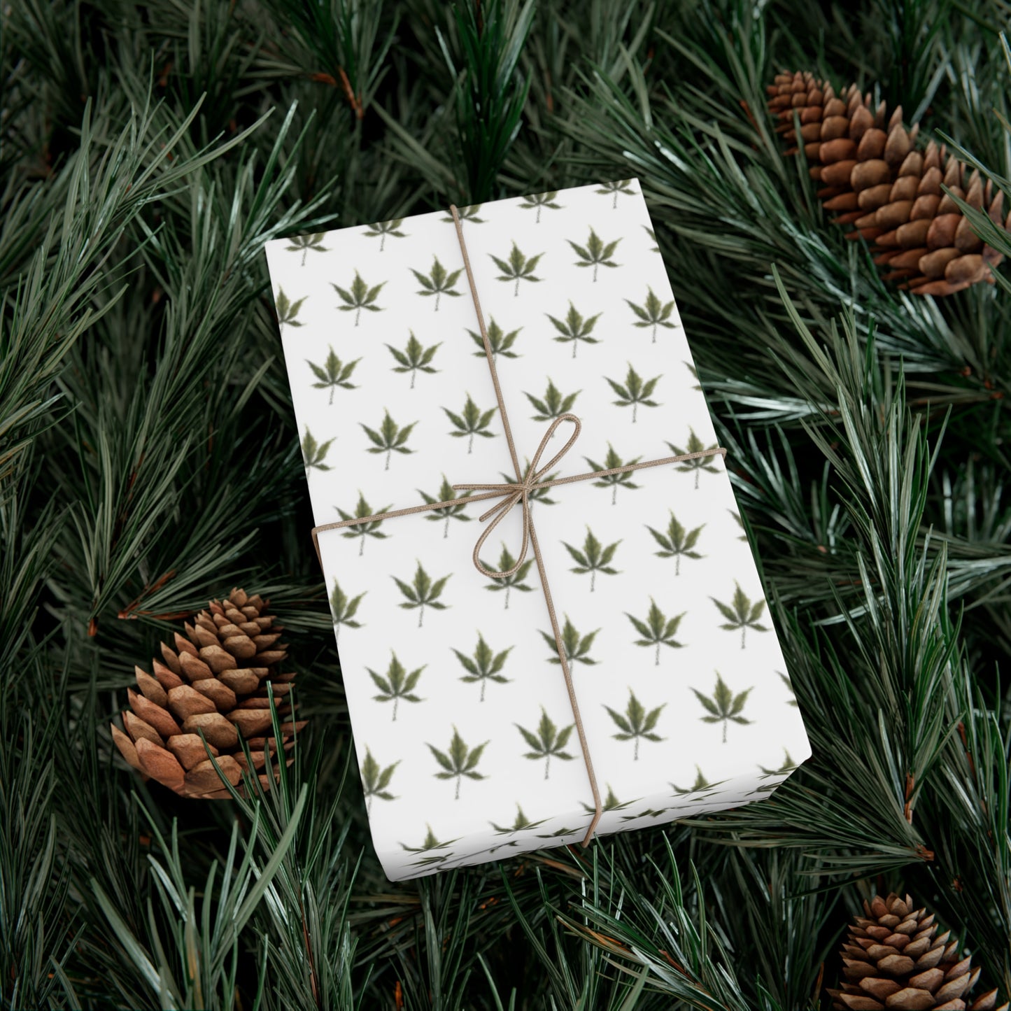 Gift Wrap Papers - Mini Cannabis Leaf Print Wrapping Paper Sheets