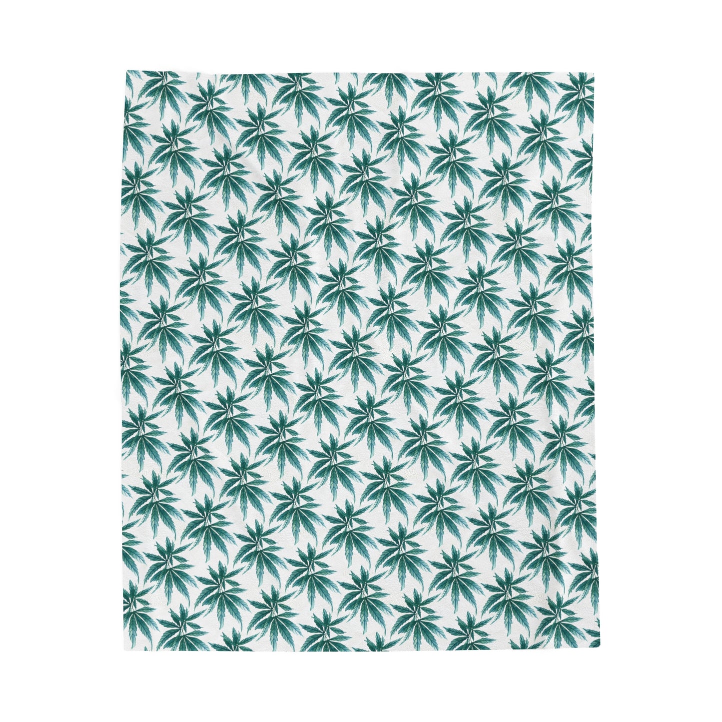 Velveteen Plush Blanket - Teal Dreamleaf