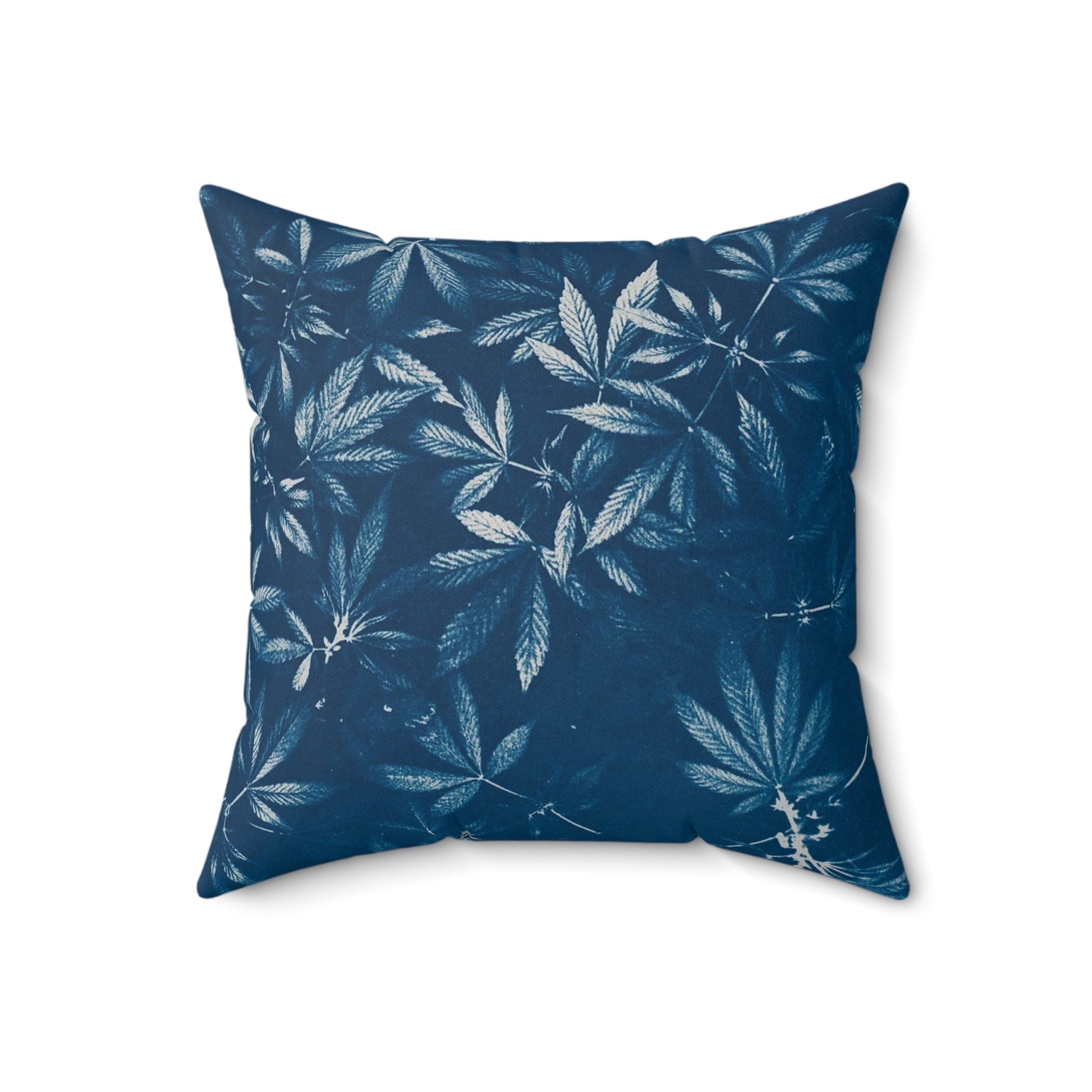 Faux Suede Square Pillow - Cyanotype Print 2