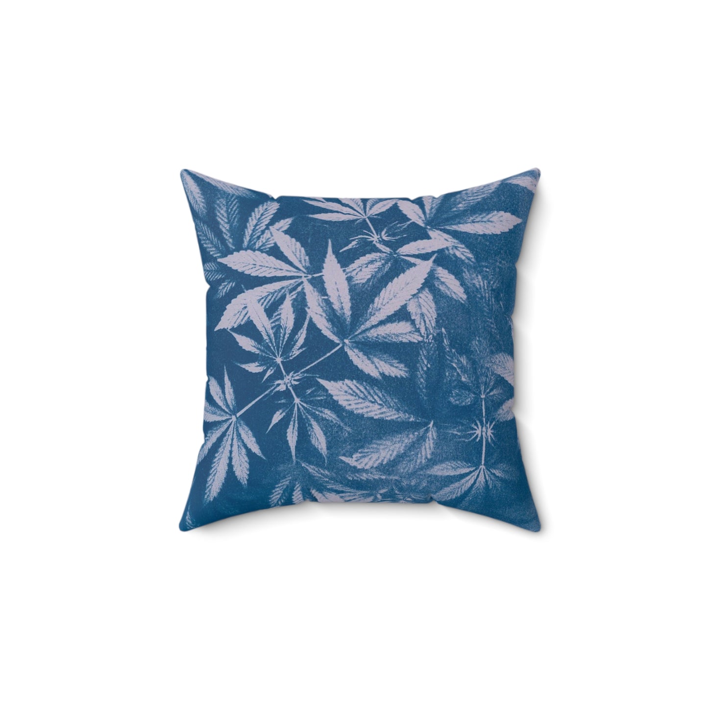 Faux Suede Square Pillow - Cyanotype on Lavender