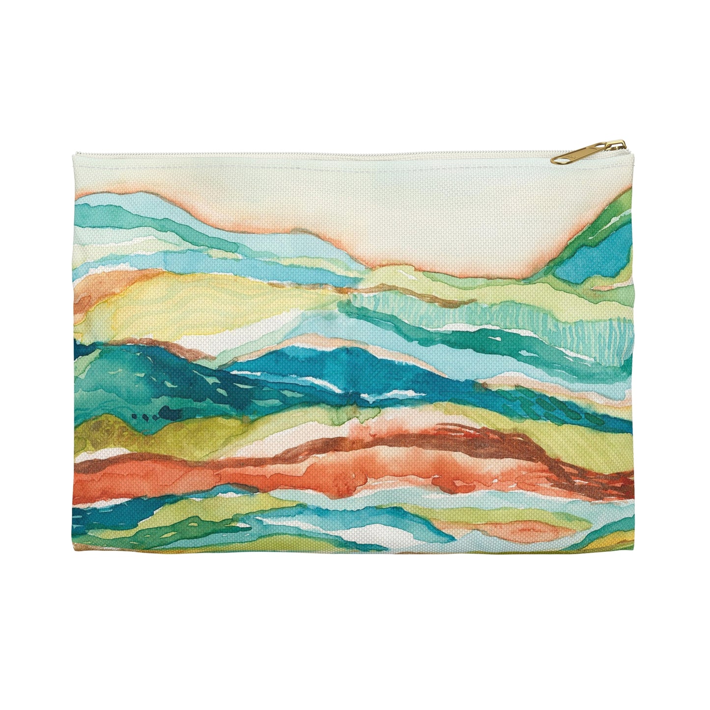 Flat Accessory Pouch - Watercolor Mountains