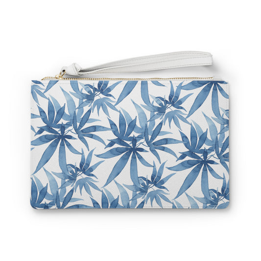 Vegan Leather Clutch Bag - Ocean Haze