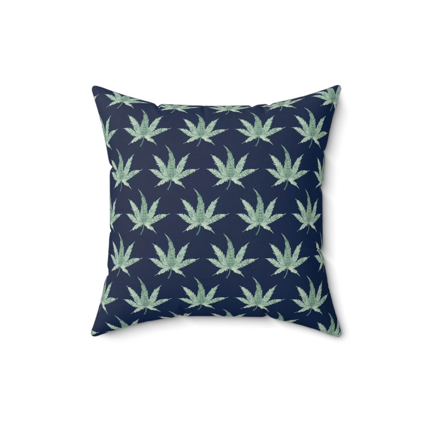 Faux Suede Square Pillow - Aquamarine Dream, Navy Background