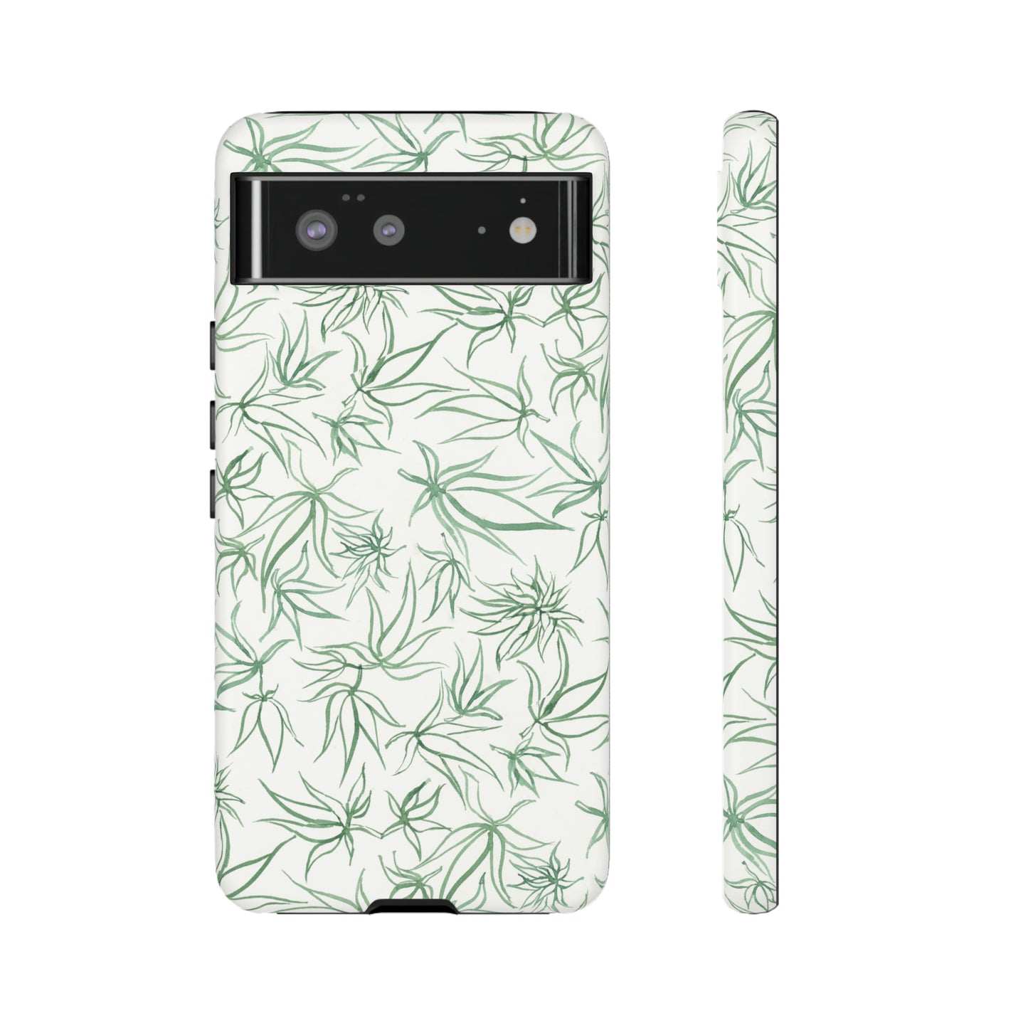 Tough Cell Phone Cases - Cannabis Sketches in Green