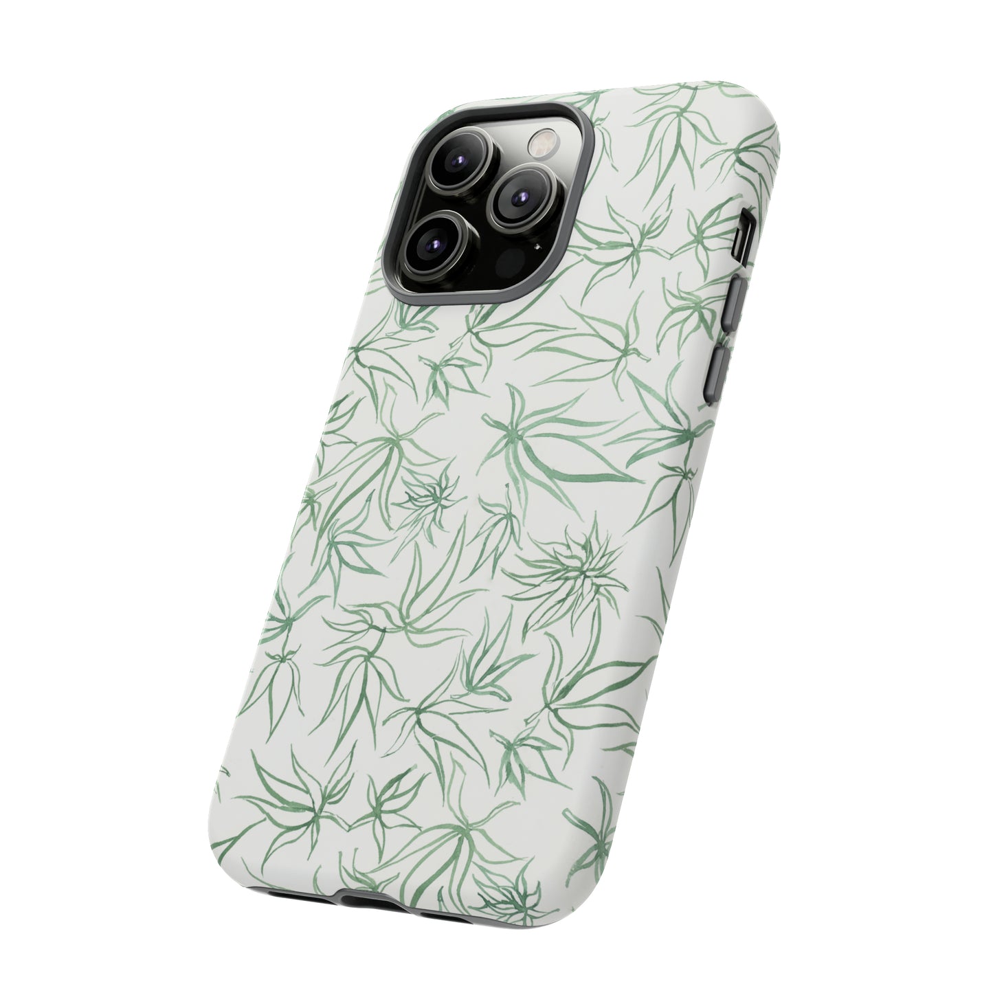 Tough Cell Phone Cases - Cannabis Sketches in Green